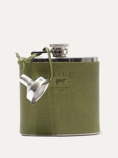 WILL LEATHER & STAINLESS STEEL FLASK SAGE