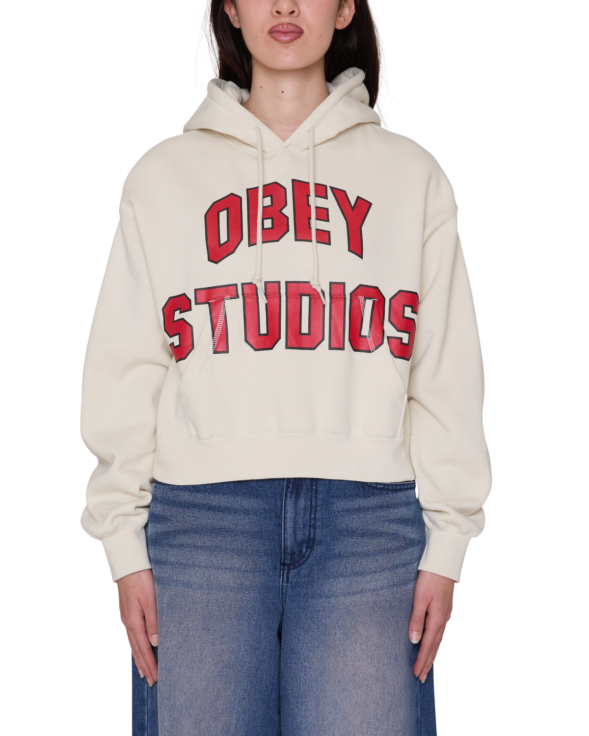 OBEY STUDIOS COLLEGIATE HOODIE SILVER BIRCH 