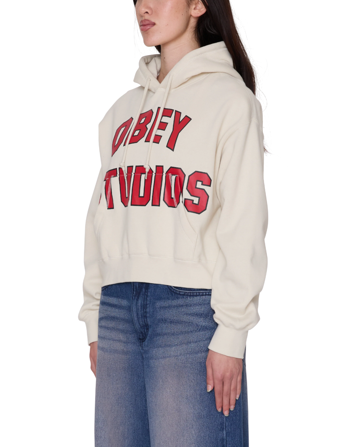 OBEY STUDIOS COLLEGIATE HOODIE SILVER BIRCH 