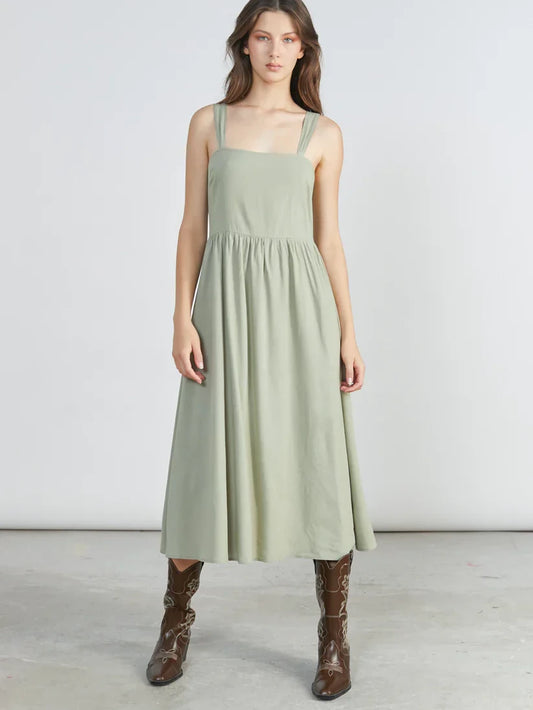 24COLOURS OLIVIA DRESS GREEN