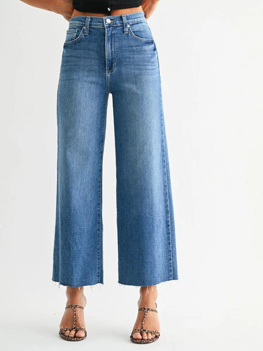 JUST BLACK DENIM SCISSOR CUT WIDE LEG JEAN MEDIUM 