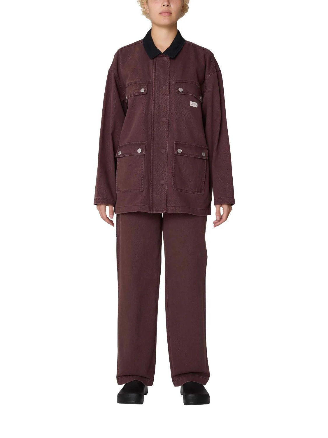 OBEY FRITZ JACKET CHOCOLATE FADED WASH