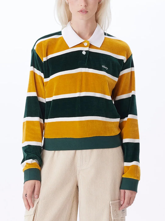 OBEY SWINTON POLO DARK CEDAR MULTI 