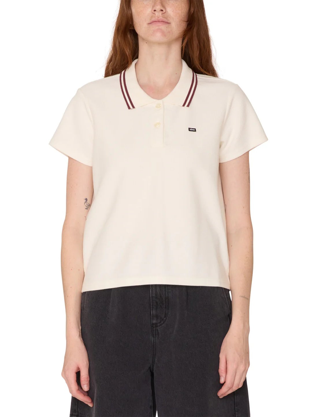 OBEY DUAL S/S POLO MARSHMALLOW