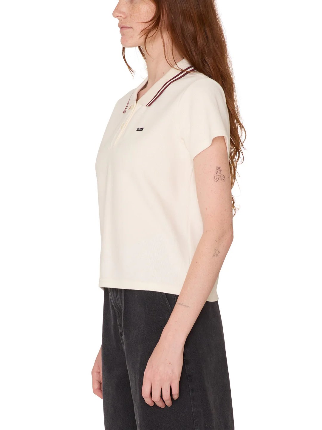 OBEY DUAL S/S POLO MARSHMALLOW