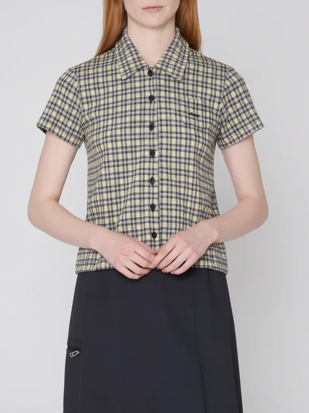 LILA MICRO CHECK POLO