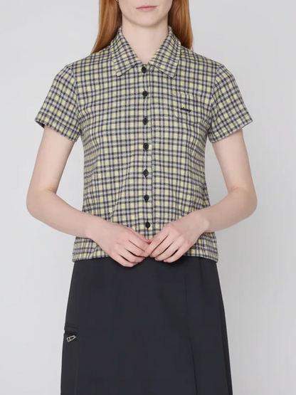 LILA MICRO CHECK POLO