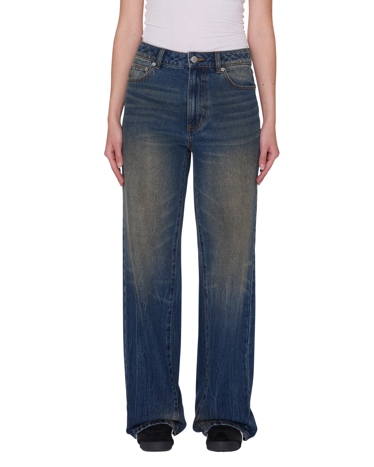 OBEY ELARA 5 POCKET DENIM BLACK MOCHA WASH 