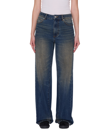 OBEY ELARA 5 POCKET DENIM BLACK MOCHA WASH 