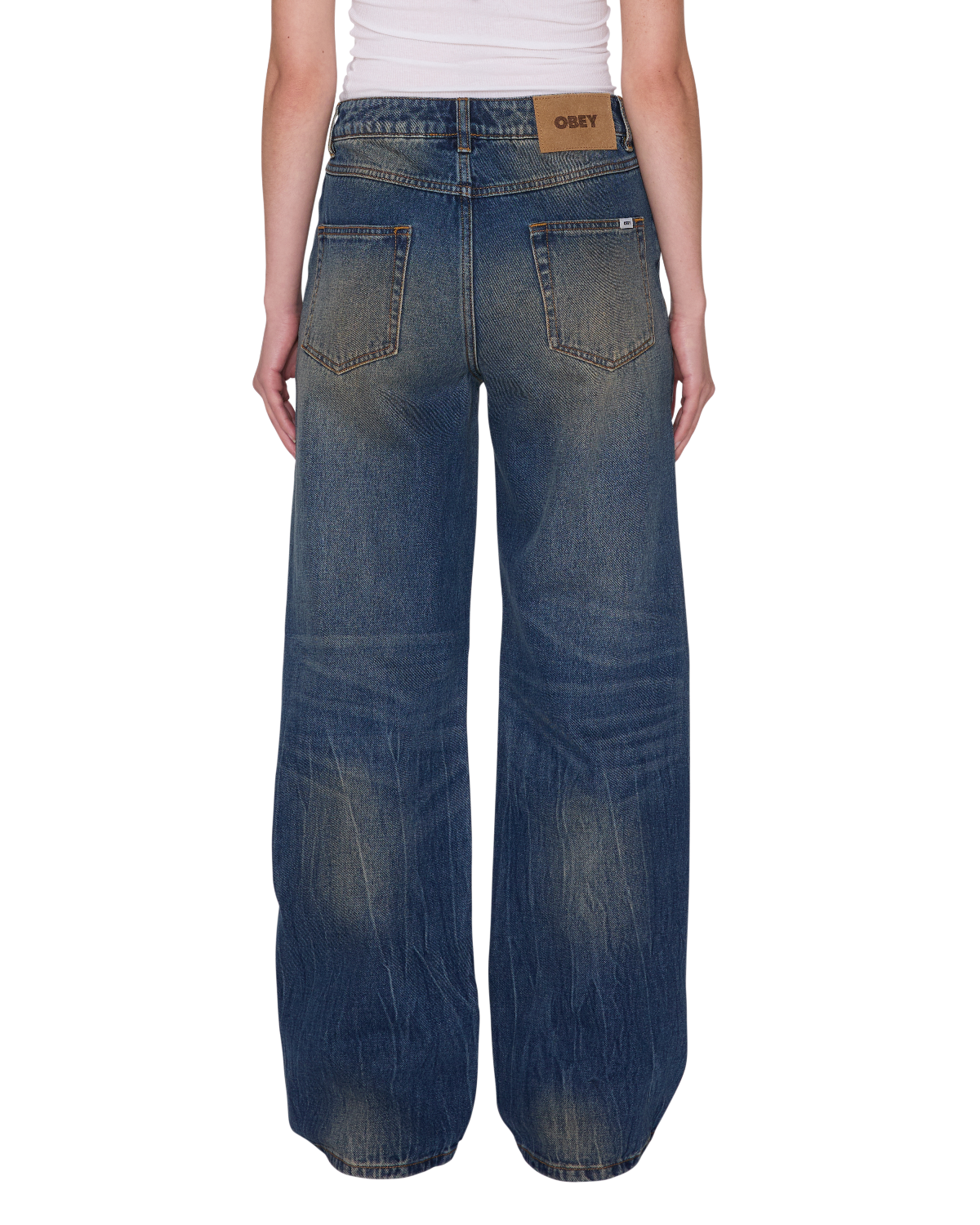 OBEY ELARA 5 POCKET DENIM BLACK MOCHA WASH 
