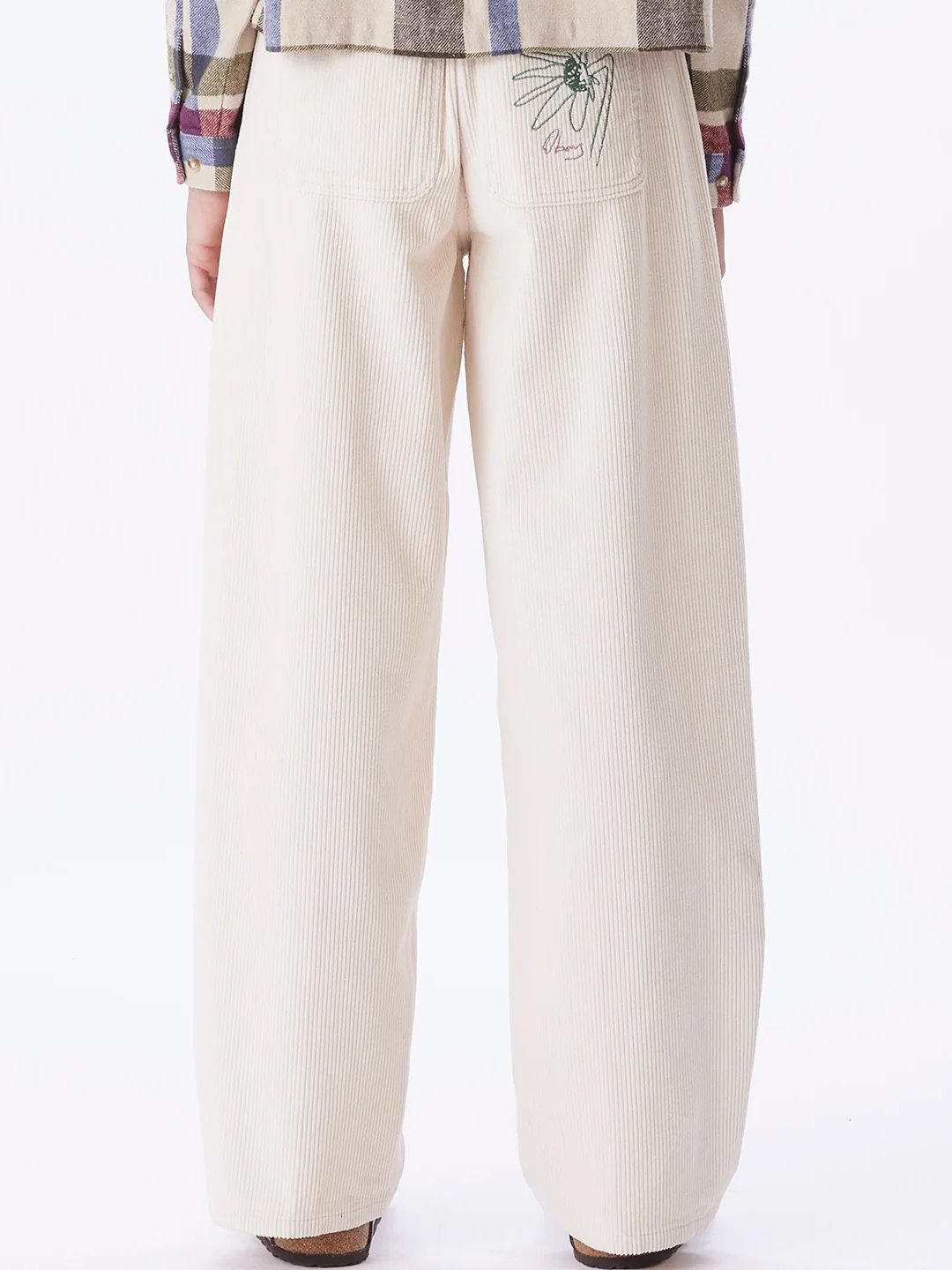OBEY DONNA BIG CORD PANT UNBLEACHED
