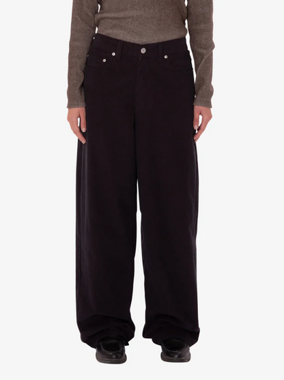 OBEY LEAH BAGGY 2-TONE CORD PANT WINE MULTI 