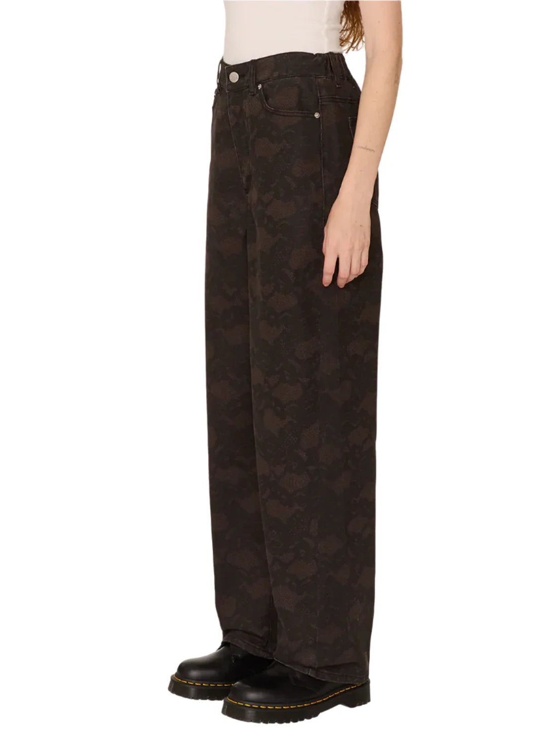 OBEY LEAH III PRINTED BAGGY PANT CHOCOLATE