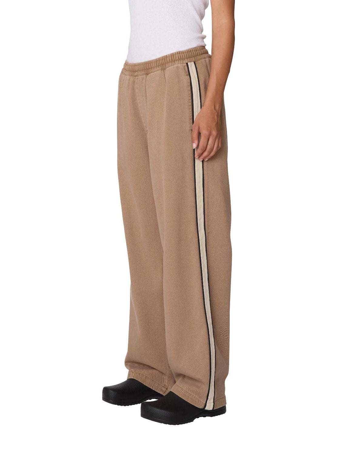 OBEY ASTRID SIDE STRIPE PANT TAN FADED WASH 