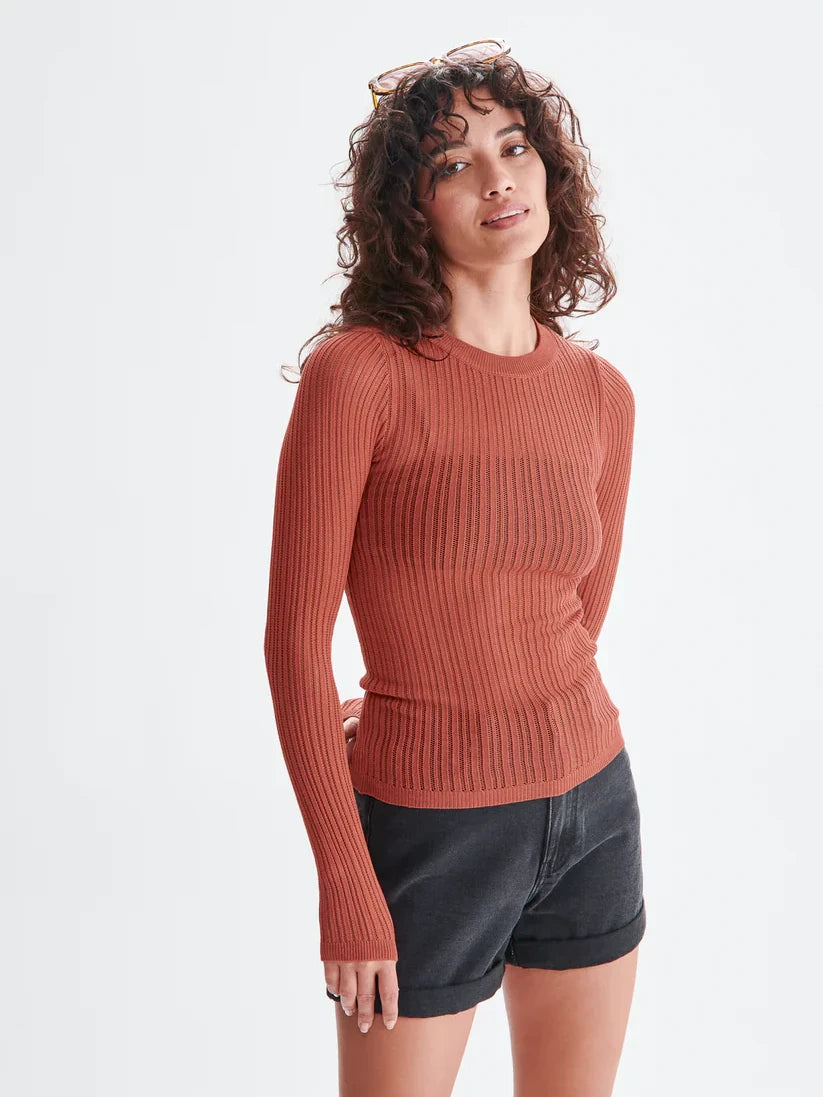 24COLOURS SHEER PULLOVER RUST