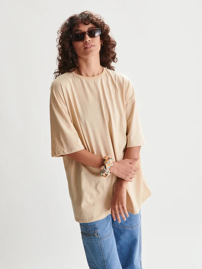 24COLOURS SOLID O/S T-SHIRT BEIGE