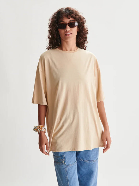 24COLOURS SOLID O/S T-SHIRT BEIGE