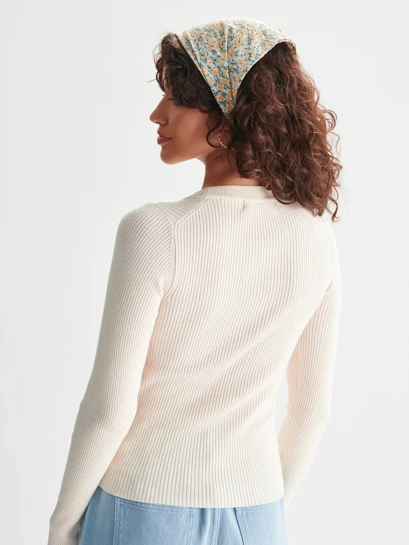 24COLOURS RIBBED KNIT PULLOVER WHITE