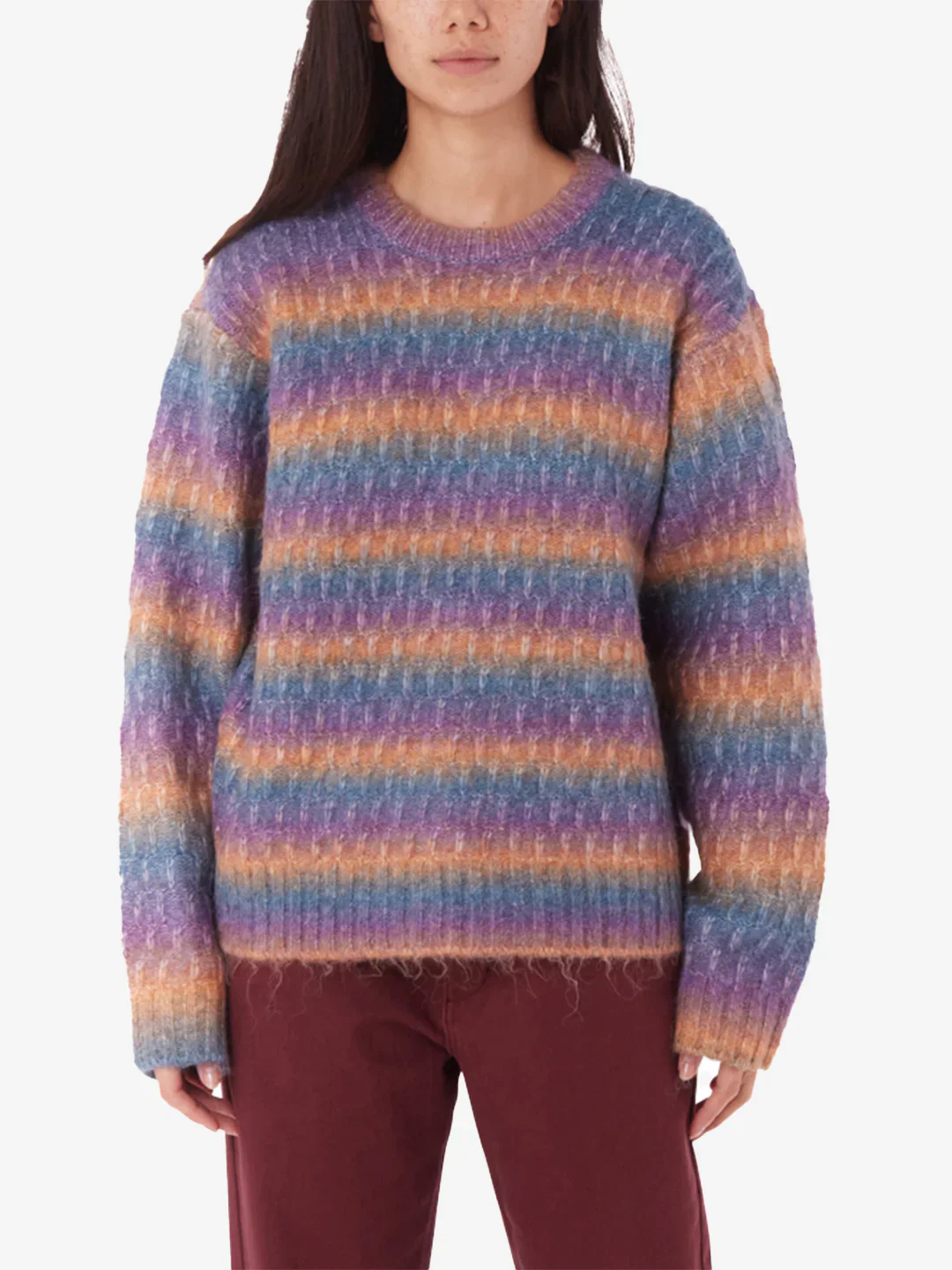 OBEY DAYTRIP CREWNECK SWEATER PURPLE MULTI 