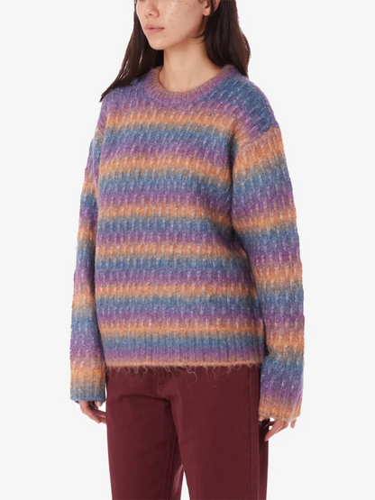 OBEY DAYTRIP CREWNECK SWEATER PURPLE MULTI 