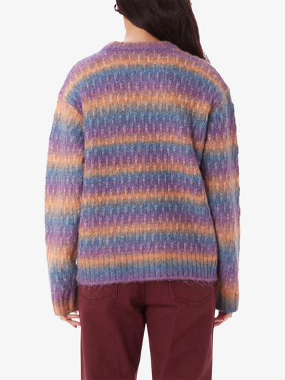 OBEY DAYTRIP CREWNECK SWEATER PURPLE MULTI 