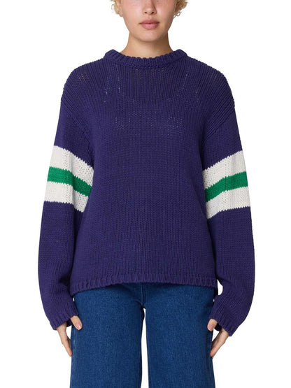 OBEY ZONE STRIPE SWEATER NAVY
