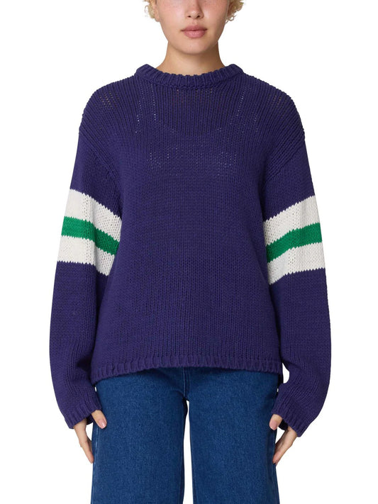 OBEY ZONE STRIPE SWEATER NAVY