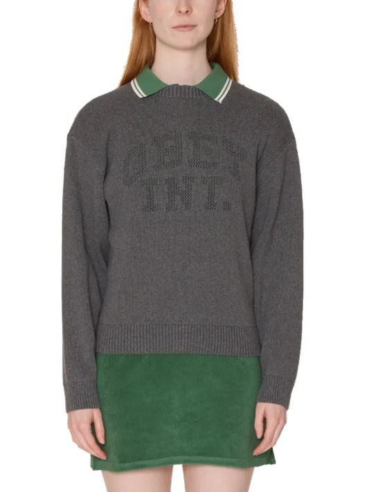 OBEY LEAGUE CREW SWEATER HTHR GREY 