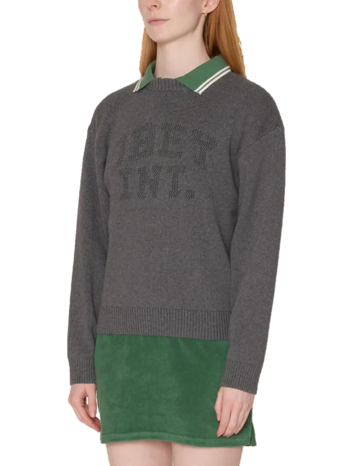 OBEY LEAGUE CREW SWEATER HTHR GREY 