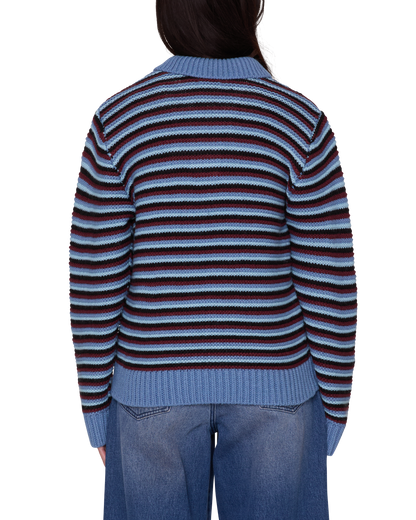 OBEY COLETTE POLO SWEATER CORONET BLUE MULTI 