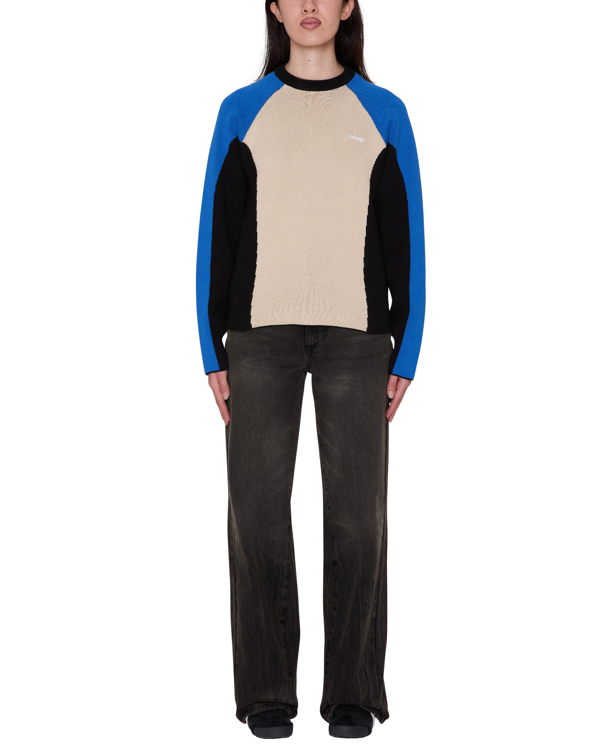 OBEY ANGIE CREW SWEATER CREAM MULTI 