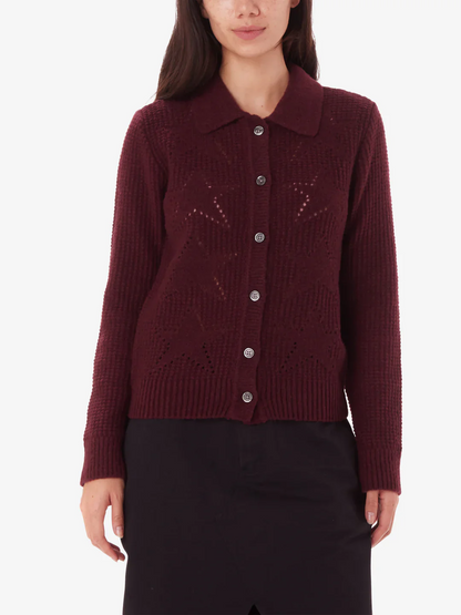 OBEY FORTUNE CARDIGAN WINE