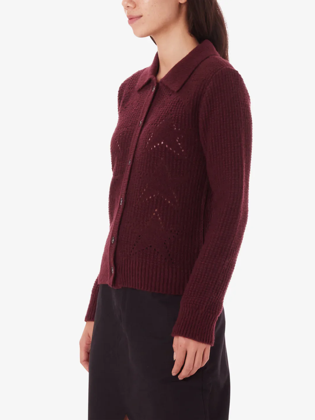 OBEY FORTUNE CARDIGAN WINE