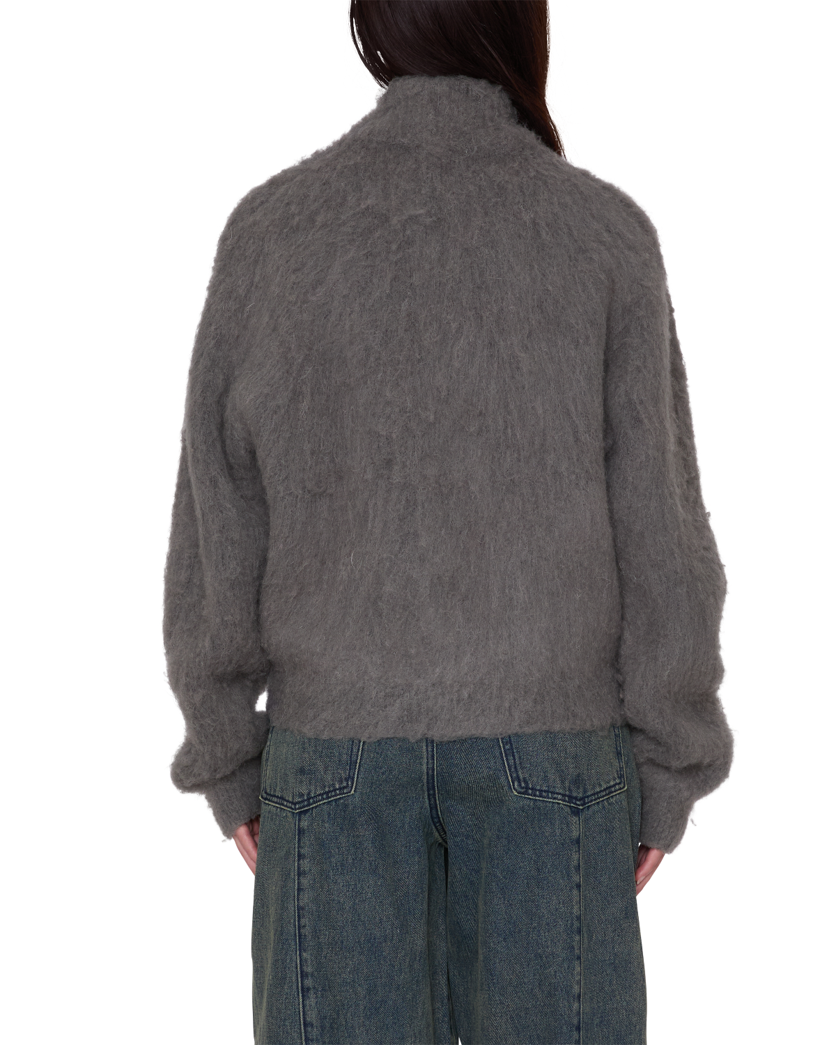 OBEY CAIA SWEATER BOMBER CHARCOAL 