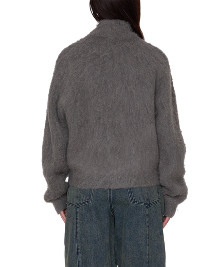 OBEY CAIA SWEATER BOMBER CHARCOAL 