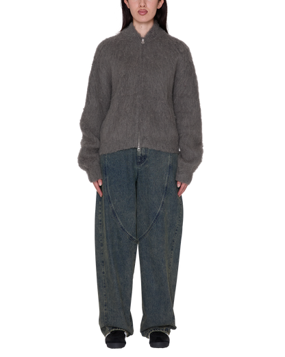 OBEY CAIA SWEATER BOMBER CHARCOAL 