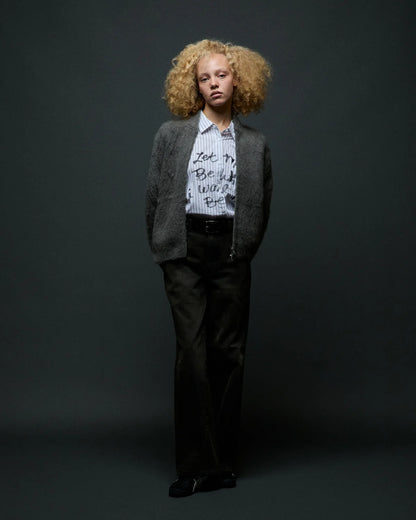 OBEY CAIA SWEATER BOMBER CHARCOAL 