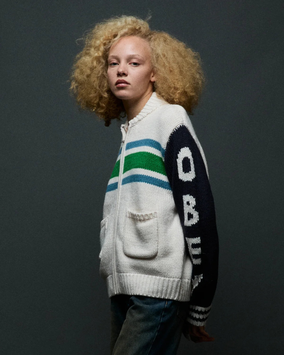 OBEY ETTA COWICHAN SWEATER UNBLEACHED MULTI 