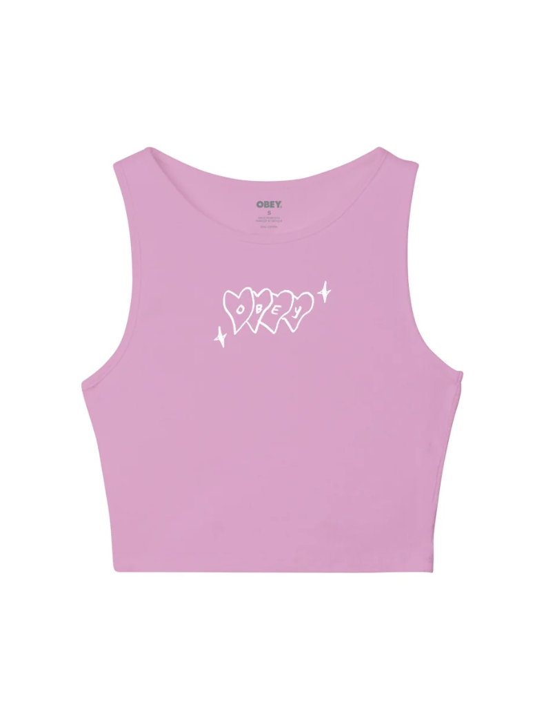 OBEY HEARTS TANK PASTEL LAVENDER