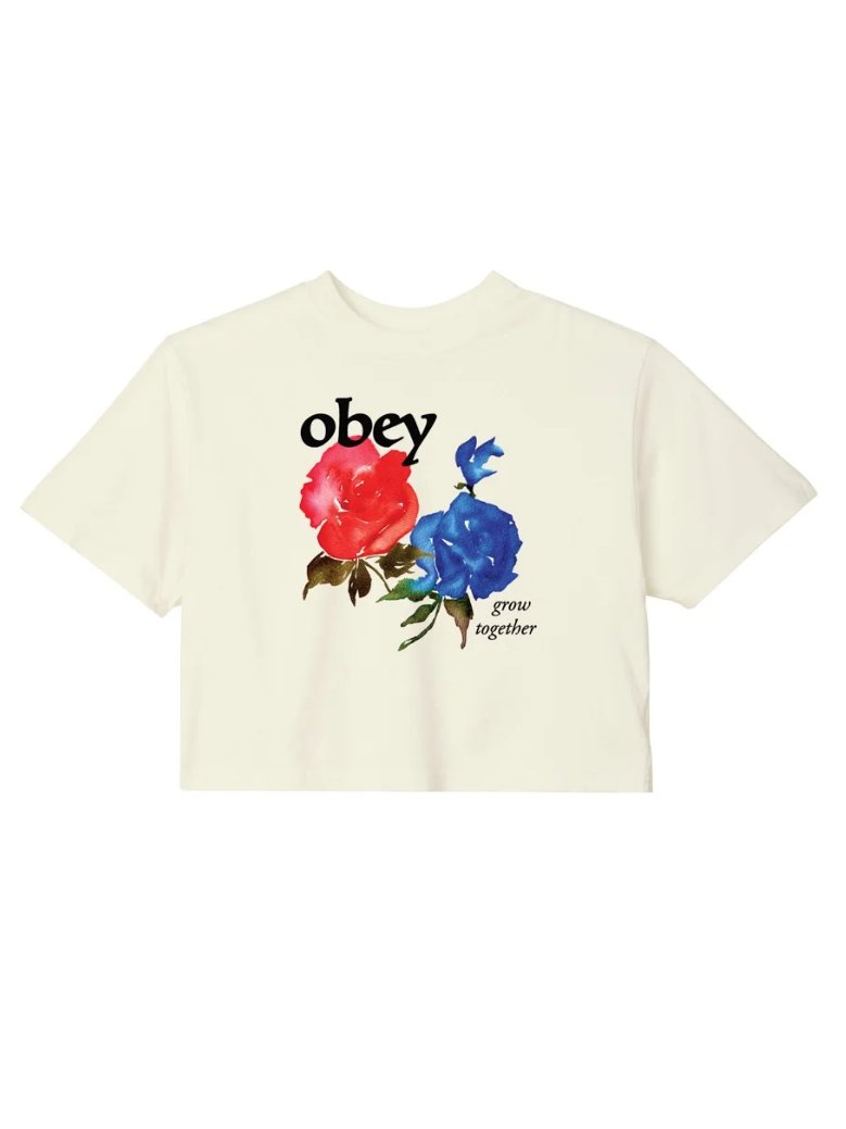 OBEY GROW TOGETHER CROP TEE UNBLEACHED 