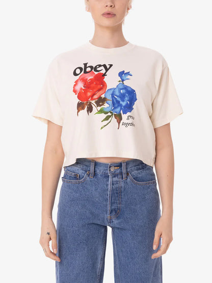 OBEY GROW TOGETHER CROP TEE UNBLEACHED