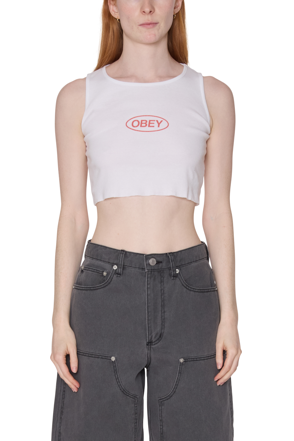OBEY BOLD OVAL TANK WHITE 