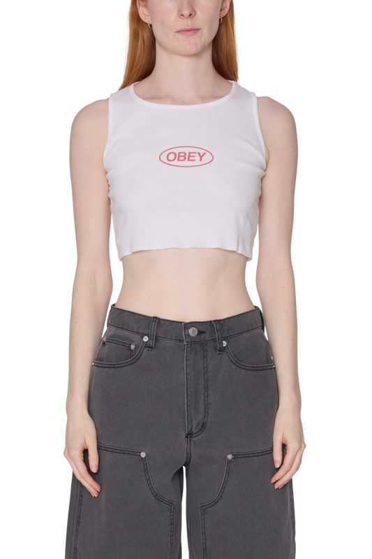 OBEY BOLD OVAL TANK WHITE 