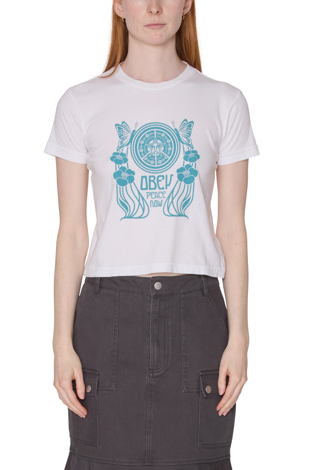 OBEY PEACE NOW BUTTERFLY T-SHIRT WHITE