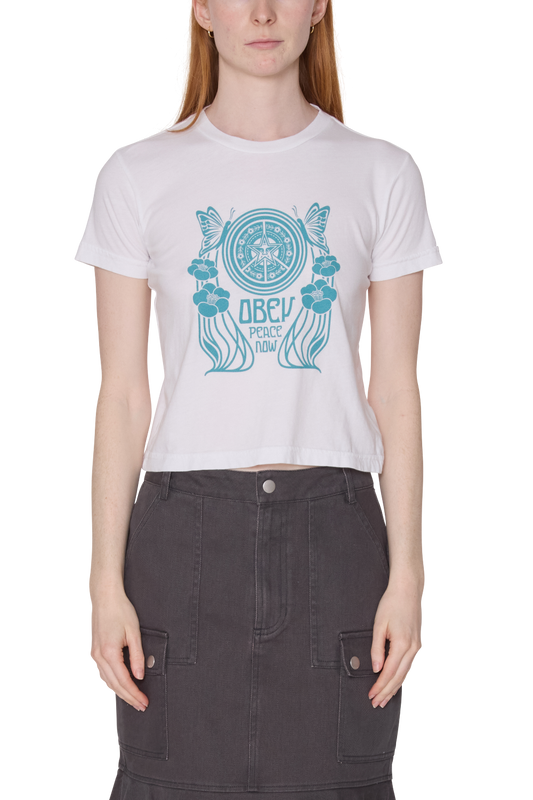 OBEY PEACE NOW BUTTERFLY T-SHIRT WHITE