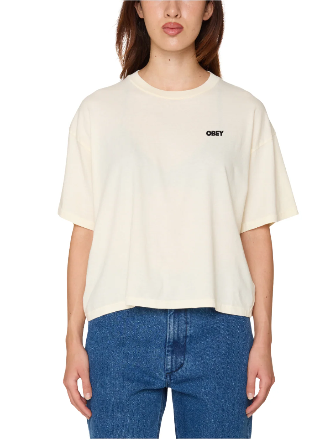 OBEY ART STUDIO FLOWERS T-SHIRT UNBLEACHED 