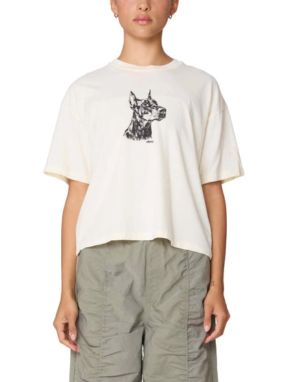 OBEY DOBERMANN T-SHIRT UNBLEACHED 