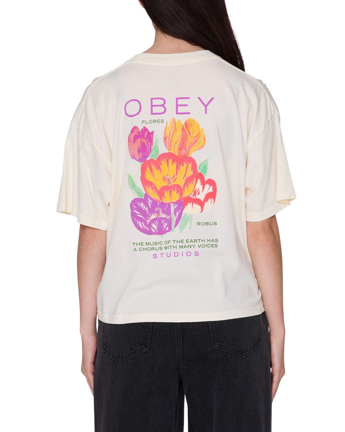 OBEY FLORES T-SHIRT UNBLEACHED 