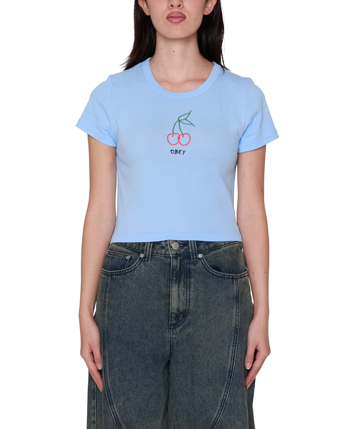 OBEY CHERRY SPRAY T-SHIRT BLUE BELL