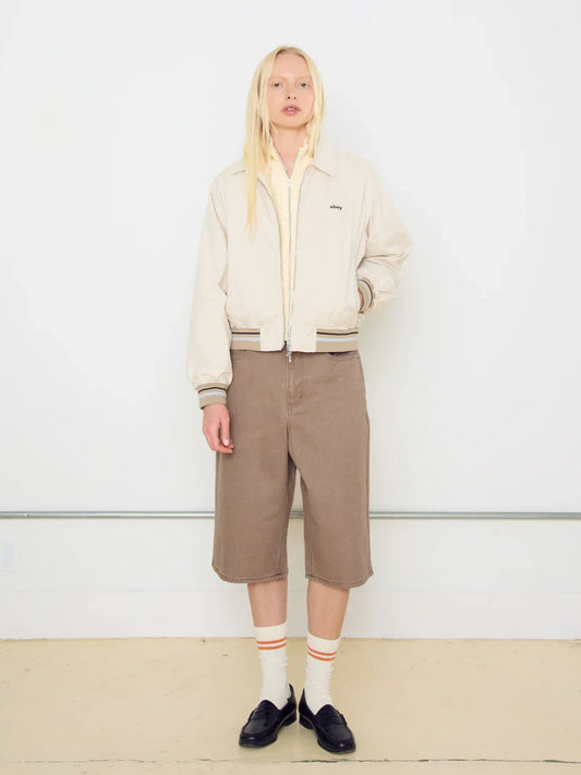 OBEY KARINA LONG DENIM SHORT WALNUT